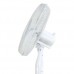 Ventilatore a piantana Muvip 45W, 3 pale, 3 velocità, altezza e inclinazione regolabili, base rinforzata, colore bianco.