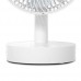 Ventilatore da tavolo oscillante portatile Muvip 12W, diametro 19 cm - 4 velocità - Oscillazione fino a 70º - Angolo regolabile fino a 90º - Autonomia della batteria fino a 11 ore - Bianco