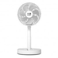 Ventilatore da tavolo oscillante portatile Muvip 12W, diametro 19 cm - 4 velocità - Oscillazione fino a 70º - Angolo regolabile fino a 90º - Autonomia della batteria fino a 11 ore - Bianco