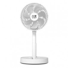 Ventilatore da tavolo oscillante portatile Muvip 12W, diametro 19 cm - 4 velocità - Oscillazione fino a 70º - Angolo regolabile fino a 90º - Autonomia della batteria fino a 11 ore - Bianco
