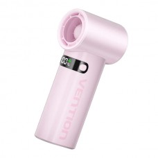 Ventilatore portatile Vention PBE - Velocità massima 17000 giri/min - Livelli di velocità regolabili da 1 a 100 - Batteria da 3000 mAh - Display a LED - Connessione USB-C - Leggero e compatto - ROSA