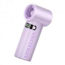 Ventilatore portatile Vention PBE - Velocità massima 17000 giri/min - Livelli di velocità regolabili da 1 a 100 - Batteria da 3000 mAh - Display a LED - Connessione USB-C - Leggero e compatto - VIOLA