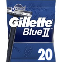 Gillette BlueII Rasoi Da Uomo Usa E Getta Confezione Da 20, Rasoio A 2 Lame Con Testina Fissa [Quantità minima 4 pezzi]