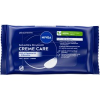 NIVEA Salviettine Struccanti Creme Care 25 Pezzi, Struccante viso e occhi e labbra per trucco waterproof  [Quantità minima 12 pezzi]