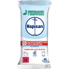 Napisan Salviette Disinfettanti Total Protectio, Confezione da 40  [Quantità minima 5 pezzi]