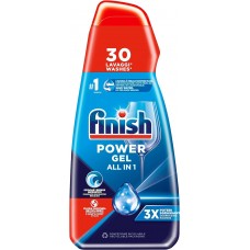 Finish Powergel, Gel Detersivo Per Lavastoviglie Liquido, Multiazione, Poteri Sgrassanti, Fresh, 30 Lavaggi [Quantità minima 6 pezzi]