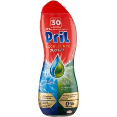 Pril Duo Gel, Detersivo Lavastoviglie Gel, Azione Sciogligrasso, Formato Singolo da 30 Lavaggi [Quantità minima 8 pezzi]