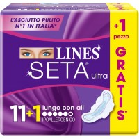 Lines Seta Ultra Assorbenti Lungo con Ali x11+1 Pezzi  [Quantità minima 24 pezzi]