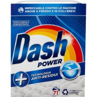 Dash Power Detersivo Lavatrice in Polvere, Tecnologia Anti-Residui, 71 Lavaggi