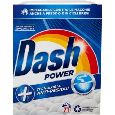 Dash Power Detersivo Lavatrice in Polvere, Tecnologia Anti-Residui, 71 Lavaggi