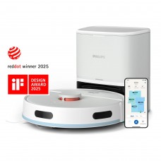Aspirapolvere Robot Philips XU2100 Bianco - Aspira e Lava con Svuotamento Automatico